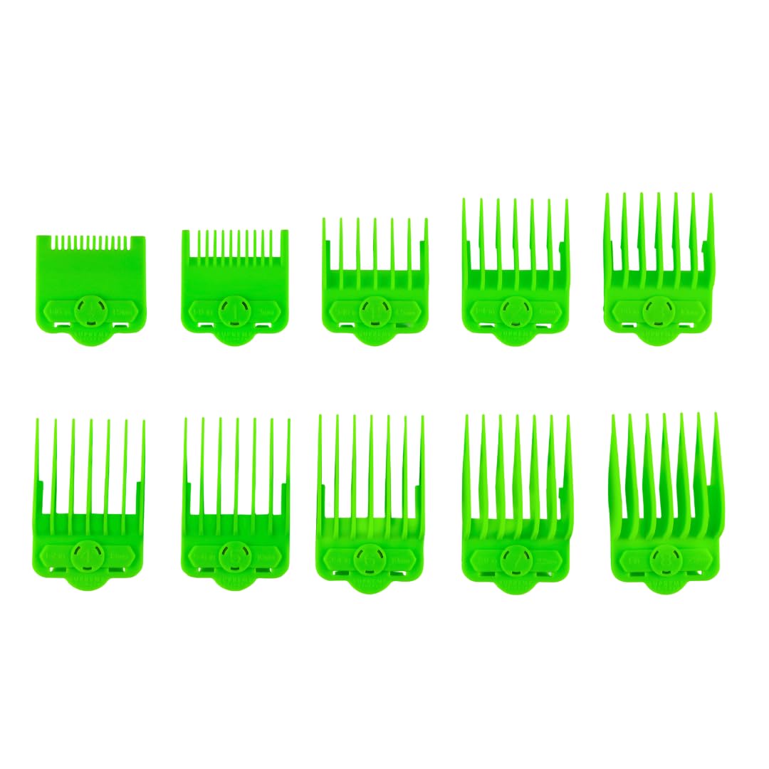 Supreme Trimmer Magnetic Guide Combs for Clippers - CMG100 Hair Clipper Guards, 10 Cutting Lengths - Acid Green Beauty and Personal Care Supreme Trimmer