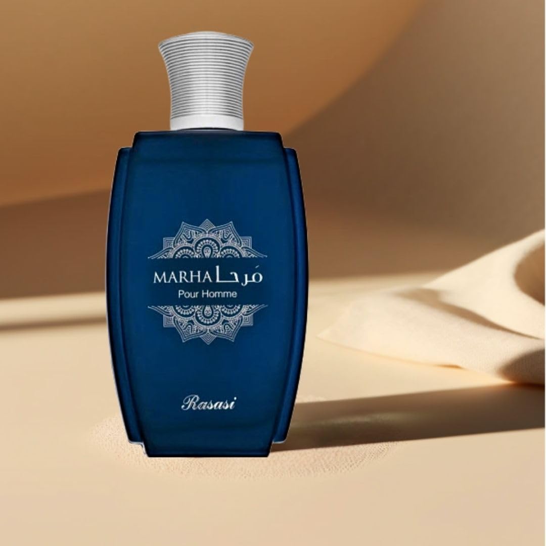 RASASI Marha Eau De Parfum Spray 100ML (3.38 OZ) Long Lasting Arabian Perfume for Men with Aromatic, Warm And Floral Notes - Captivating And Luxurious Beauty & Personal Care RASASI