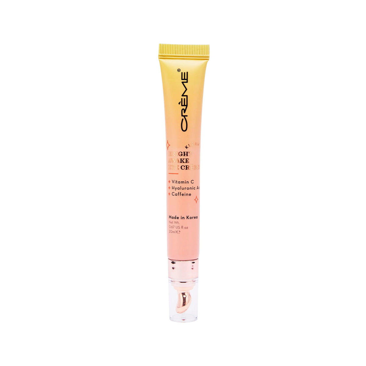 The Crème Shop Klean Beauty Awake Eye Crème, Vitamin C, Hyaluronic Acid & Caffeine, Dark Circles Under Eye Treatment (0.67 fl oz) Beauty & Personal Care The Crème Shop