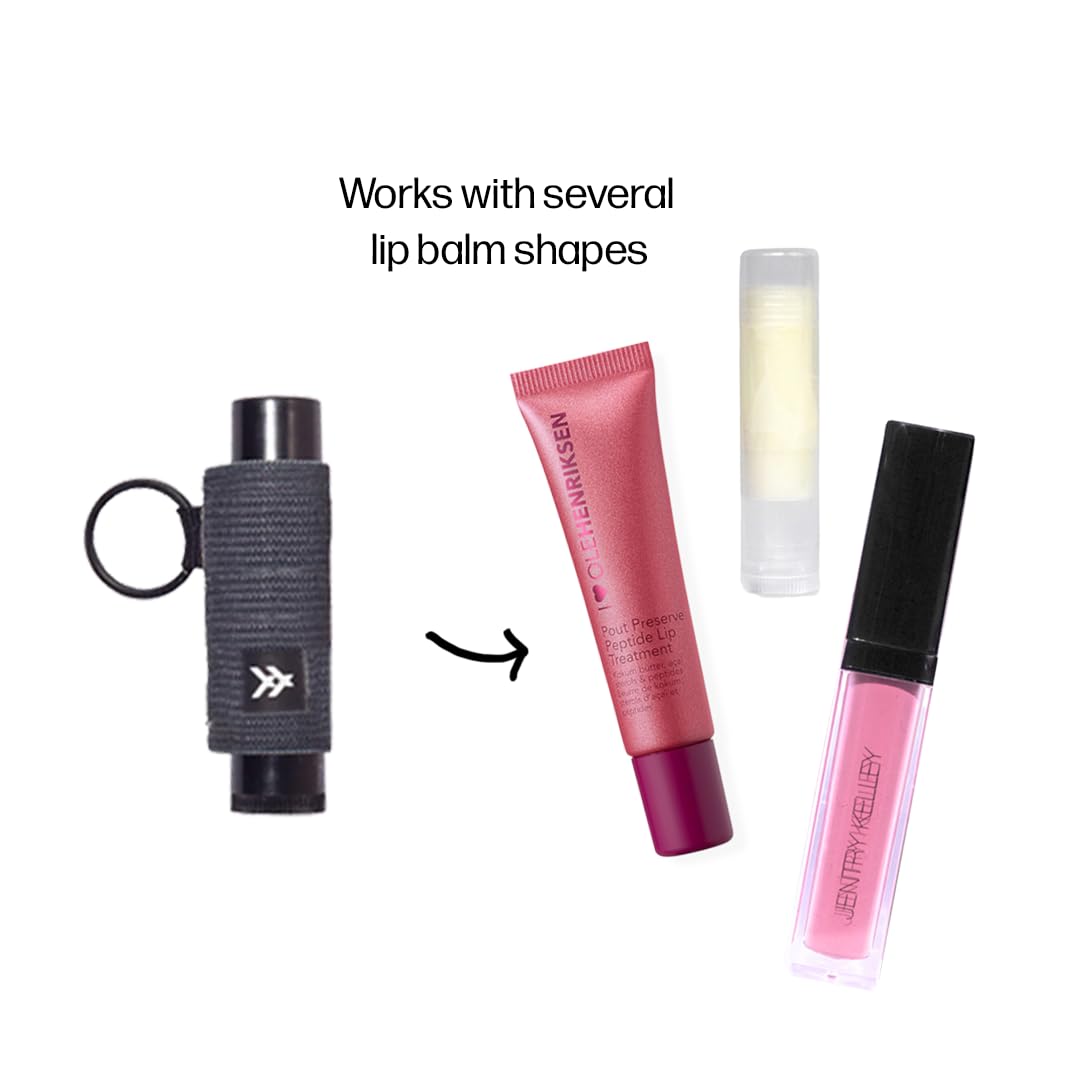 Thread Wallets Elastic Chapstick and Lip Gloss Holder Keychain (Black) Beauty and Personal Care Thread Wallets