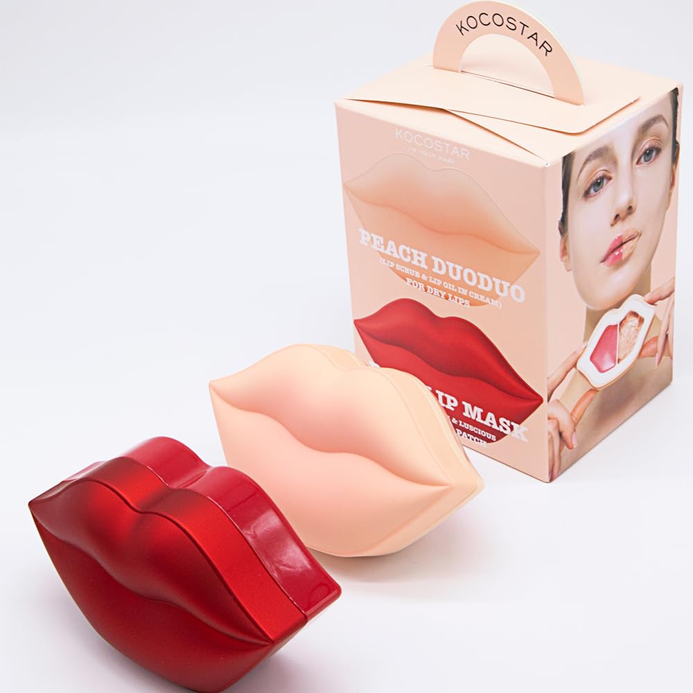 KOCOSTAR On-the-Go Lip Care Kit (Lip Scrub+Lip Oil in Cream+Lip Mask) : Nourish, Hydrate, and Plump Dry Lips Hydrogel Lip Masks Beauty and Personal Care KOCOSTAR