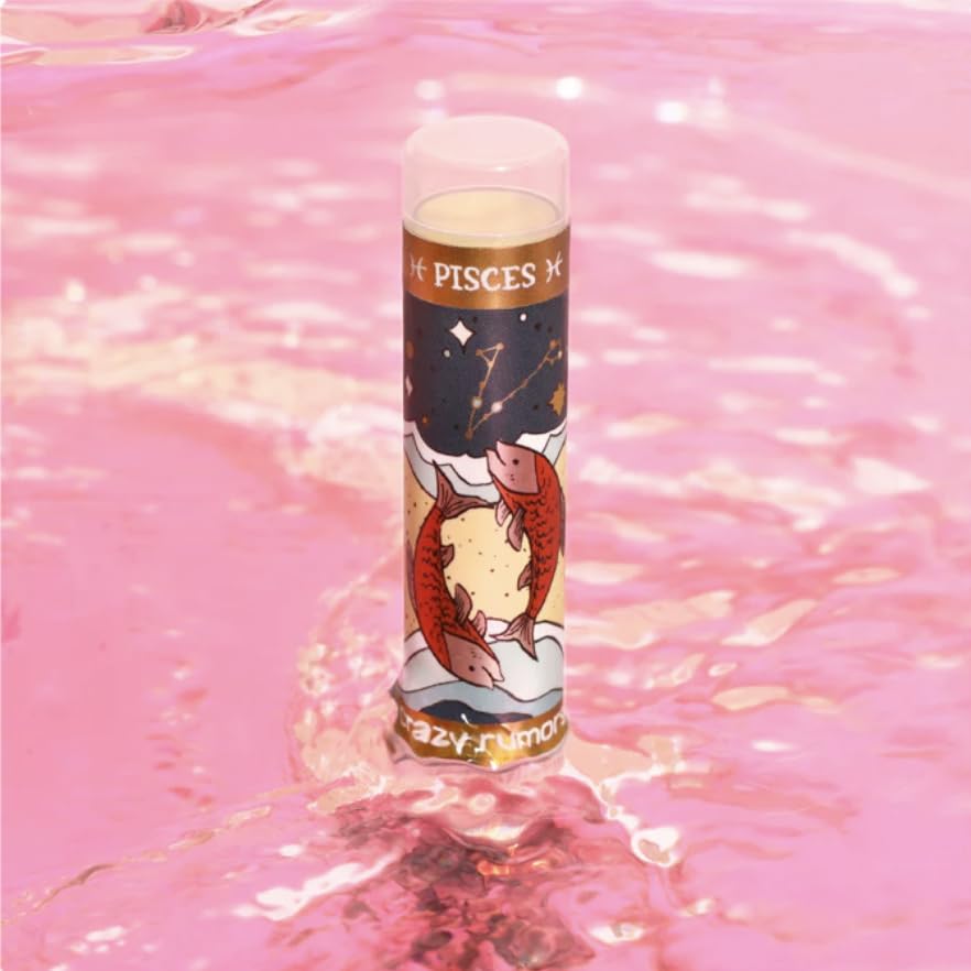 Crazy Rumors Pisces (Water Blend) Zodiac Soothing Lip Balm Stick for Dry Lips, 100% Natural and Vegan 4g Beauty and Personal Care Crazy Rumors