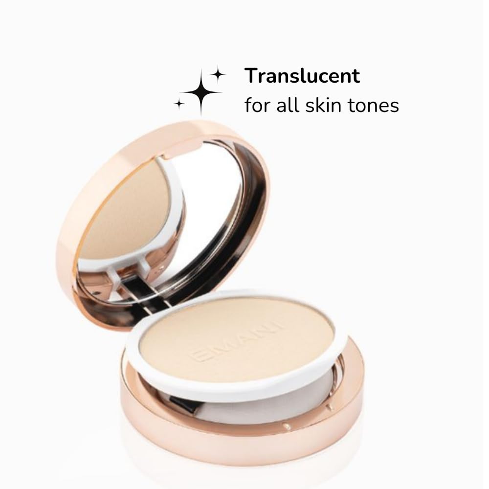 Emani HD Bamboo Setting Powder for Makeup or No Makeup Look, Natural Minerals for Sensitive Skin, Talc Free, All Skin Tones, Made in the USA Beauty & Personal Care Emani