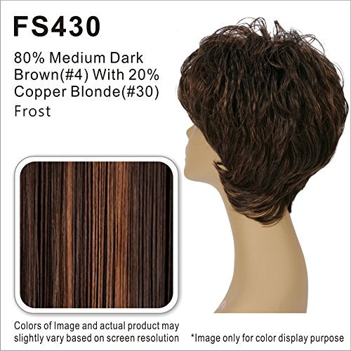 Vivica A. Fox AMY-V, Heat Resistant Fiber, Pure Comfort Cap, Layered Short Pixie Style with Tapered Back, Full Wig (FS4/30)