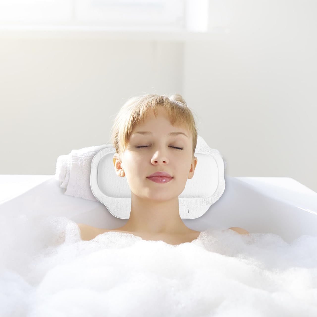 CALLARON Bathtub Pillow Spa Bath Pillow with Strong Suction Cups Head Neck Support for Tub Anti-Slip Shower Home Shower for Relaxing Bath Time 13.38 X Beauty and Personal Care CALLARON