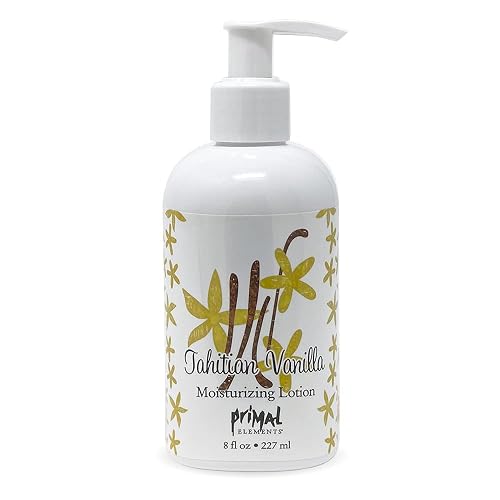 Primal Elements Body Lotion, Moisturizing Shea Butter Cream for Hands & Body, 8 oz - Tahitian Vanilla Beauty & Personal Care Primal Elements