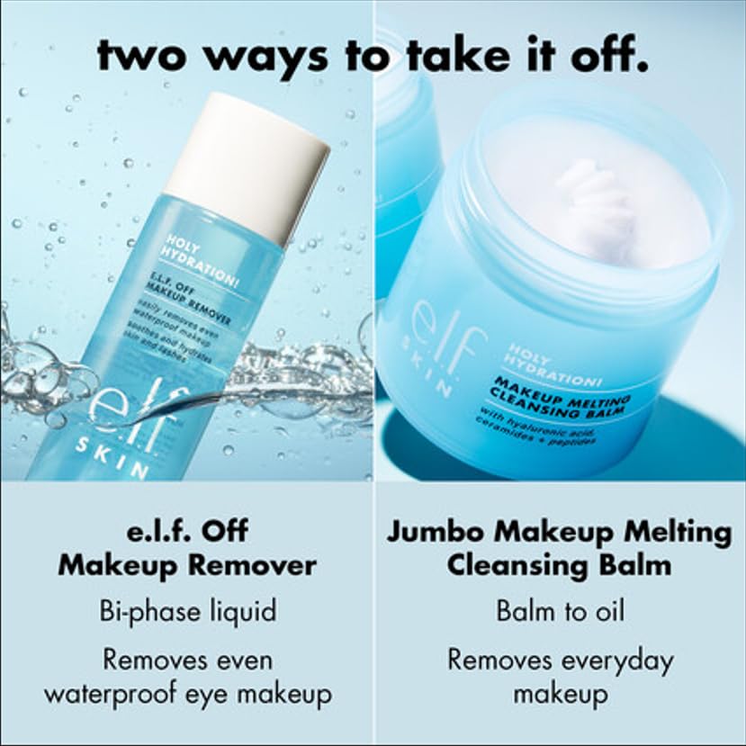 e.l.f. SKIN Holy Hydration! Makeup Melting Cleansing Balm JUMBO, Face Cleanser & Makeup Remover, Infused with Hyaluronic Acid to Hydrate Skin, 3.5 Oz Beauty & Personal Care e.l.f.