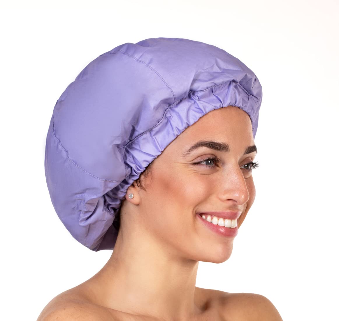 2 Premium Shower Cap for Women - 500+ Showers, 100% Waterproof, Double-Sided, For Long Hair & Great For Curls (Anti-Frizz) (Black & Purple) Beauty and Personal Care Hersome