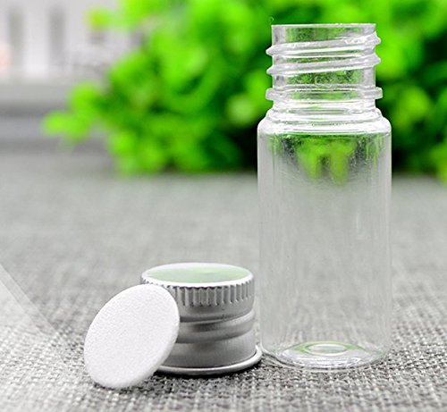 12Pcs 10ml/20ml Empty Refillable Clear Plastic Bottle with Aluminum Screw Cap Travel Small Container (10 ML) Beauty & Personal Care ASTRQLE