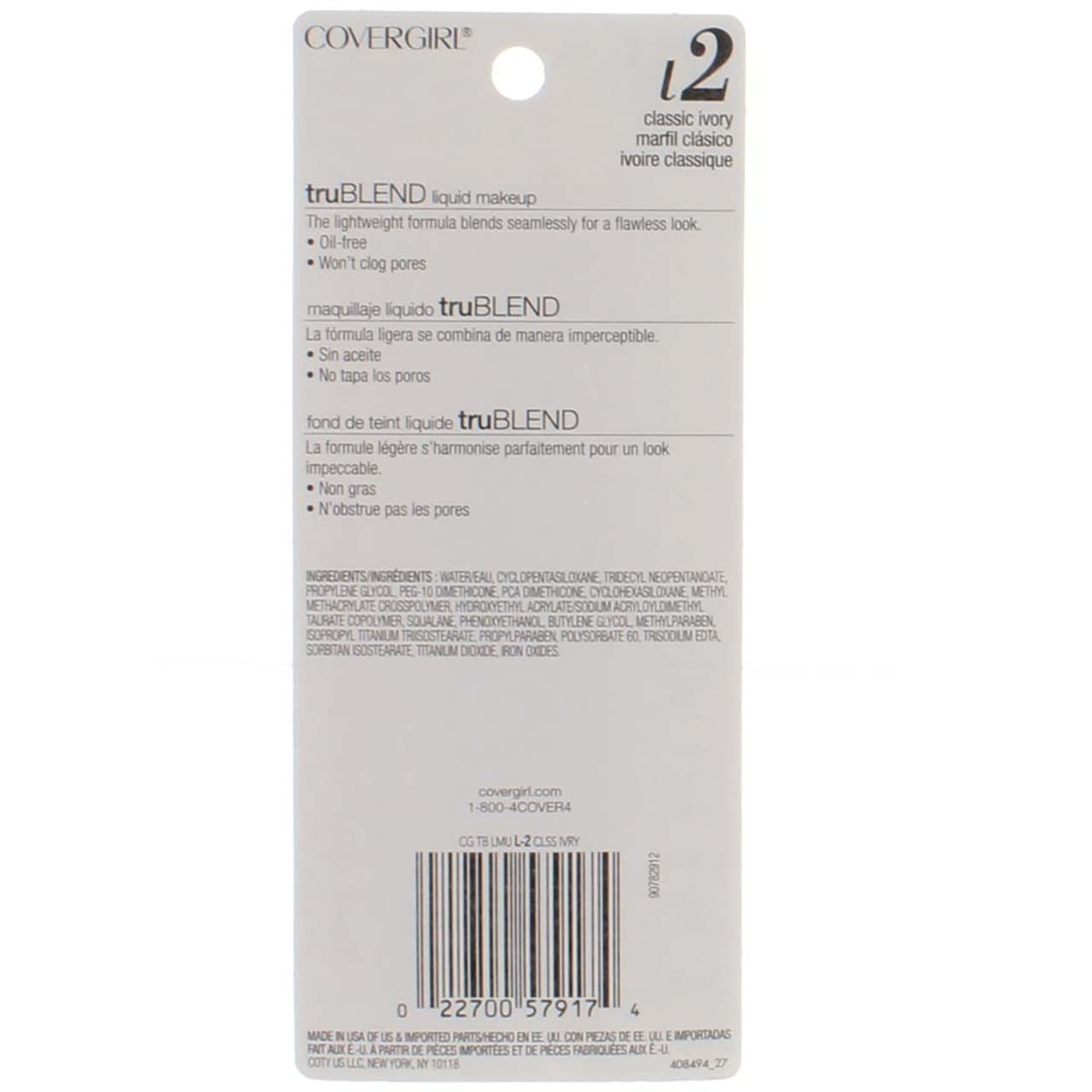 CoverGirl Trublend Classic Ivory Liquid Makeup - 2 per case. Beauty & Personal Care COVERGIRL