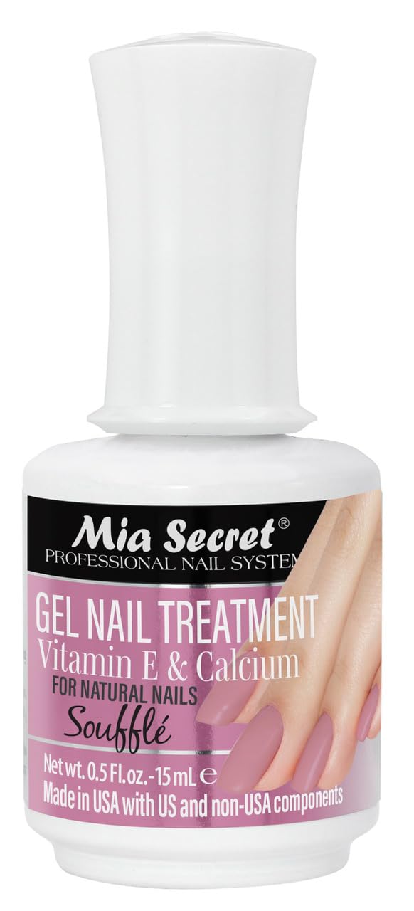Mia Secret Gel Nail Treatment with Vitamin E and Calcium, 15ml - Nail Polish with Vitamin E and Calcium - Nail Repair and Strengthening Gel for Nails