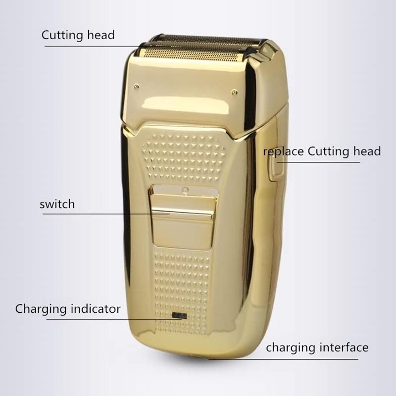 BJFSEAFN Electric Shaver Hair Cleaning Razor Beard Foil Shaving Machine Finishing Tool for Men(Gold) Beauty and Personal Care BJFSEAFN