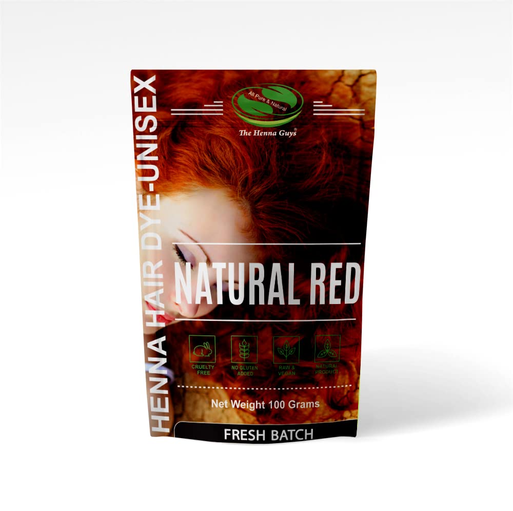 1 Pack Of Natural Red Henna Hair & Beard Color/Dye 100 Grams - Natural Hair Color, Plant-based Hair Dye - The Henna Guys Beauty & Personal Care The Henna Guys