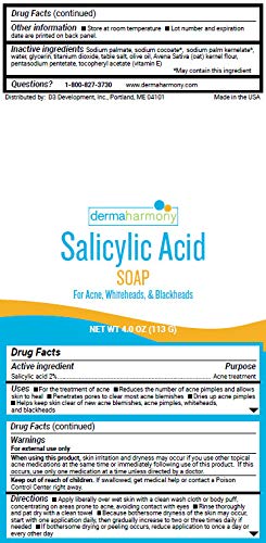 2% Salicylic Acid Soap for Acne by Dermaharmony (Two 4 oz Bars) Beauty & Personal Care Dermaharmony