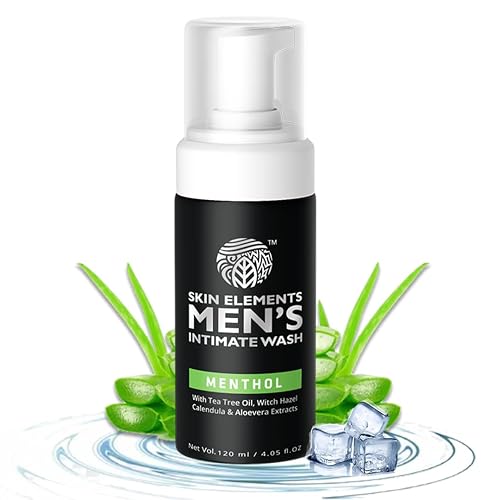 Skin Elements Intimate Wash for Men with Menthol | pH Balanced Foaming Intimate Wash | Jabon Intimo Hombre | Controls Bad Odor and Sweat | Cools Beauty & Personal Care Skin Elements