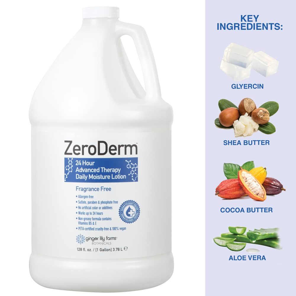 Ginger Lily Farms Botanicals ZeroDerm 24 Hour Advanced Therapy Daily Moisture Lotion, Allergen-Free, 100% Vegan & Cruelty-Free, Fragrance Free, 1 Beauty & Personal Care Ginger Lily Farms