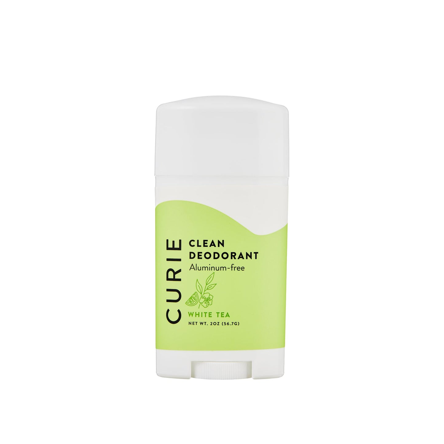 Curie Aluminum Free Deodorant - White Tea 2oz Stick - Natural Deodorant, Paraben Free, Cruelty Free, Non-Toxic Beauty and Personal Care Curie