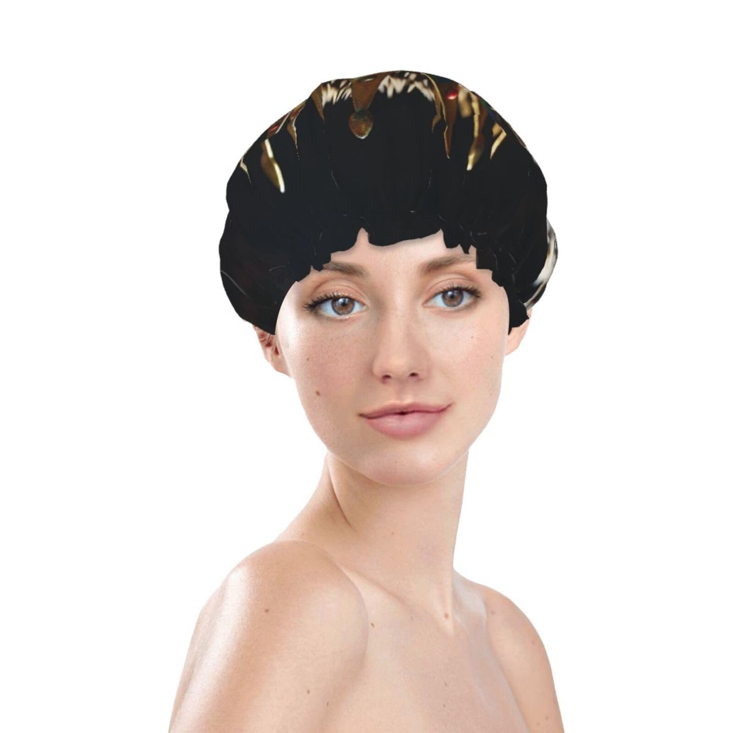 Crown With Hedgehog Shower Cap For Women Reusable Double Layers Bathing Bath Cap Hair Caps Waterproof Elastic Band Ladies Spa Salon Shower Hat Hair Beauty and Personal Care GDSHJKLW