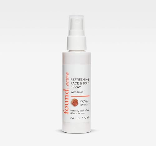 Found Active Refreshing Multitasking Face & Body Spray with Rose Instantly Cools, Refreshes, & Hydrates Skin, 2.4 Fl Oz Beauty & Personal Care Found Active