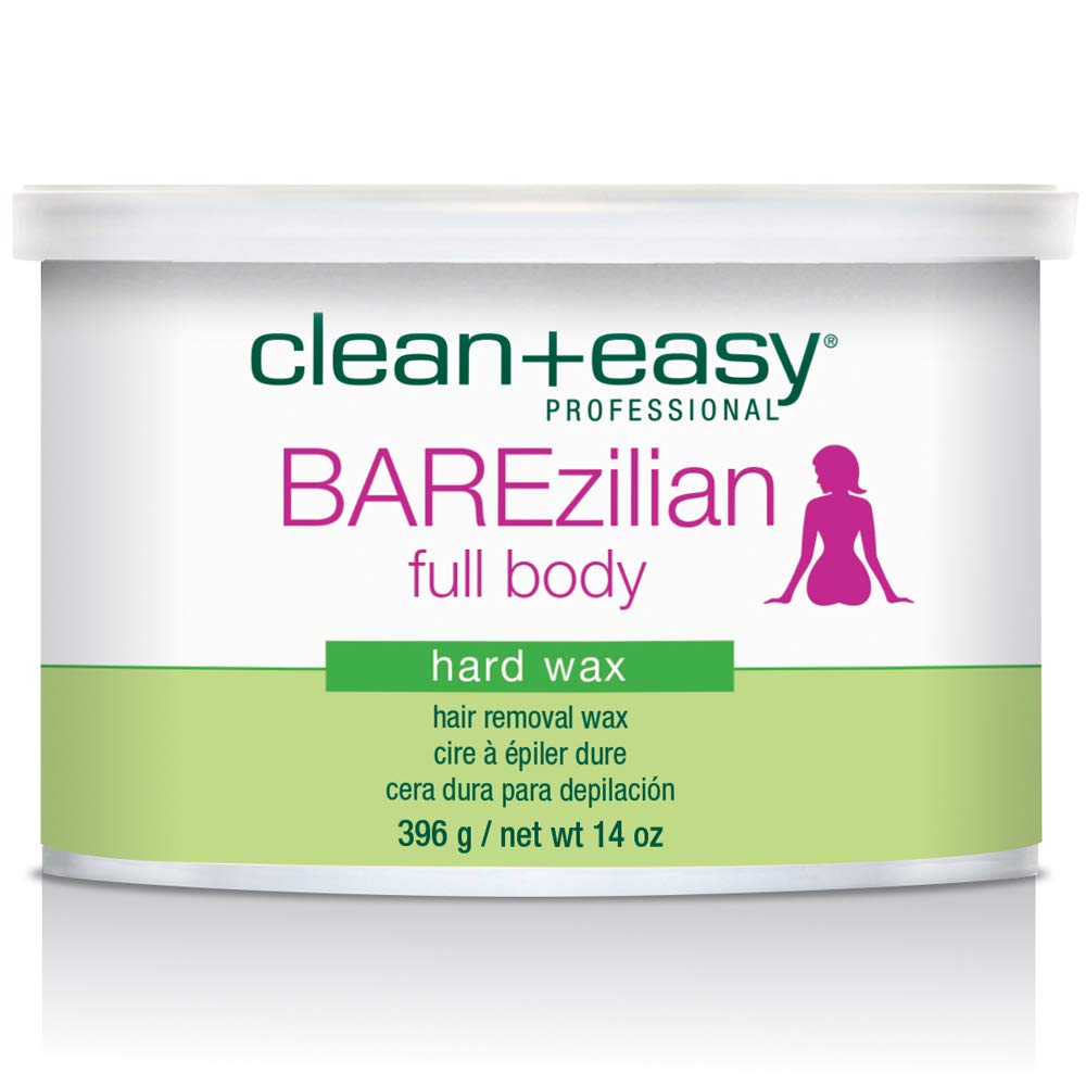 Clean + Easy BAREzilian Hard Wax, Non-Strip Hair Removal Depilatory Wax for Full Body, Bikini Brazilian Waxing, Great for Sensitive Skin - Ideal Beauty and Personal Care Clean + Easy