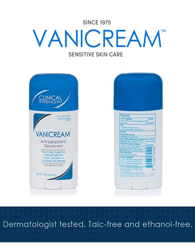 2 Value Pack Vanicream Anti-Perspirant Deodorant Clinical Strength Sensitive Skin 2.25 Ounces Beauty and Personal Care Vanicream