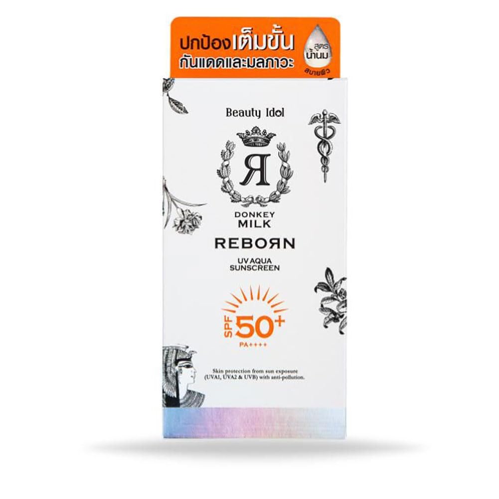 BEAUTY IDOL DONKEY MILK REBORN UV AQUA SUNSCREEN SPF 50+ PA++++ (50 ML), 1.76 Ounce (Pack of 1)