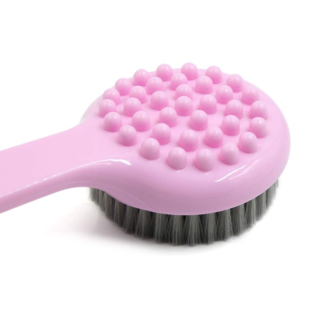 Ruilogod Pink Black Soft Bristle Good Performance Handle Body Brush Shower Scrubber 12.2inch (id: 39d d5b 35d b1e 39f Beauty and Personal Care Ruilogod