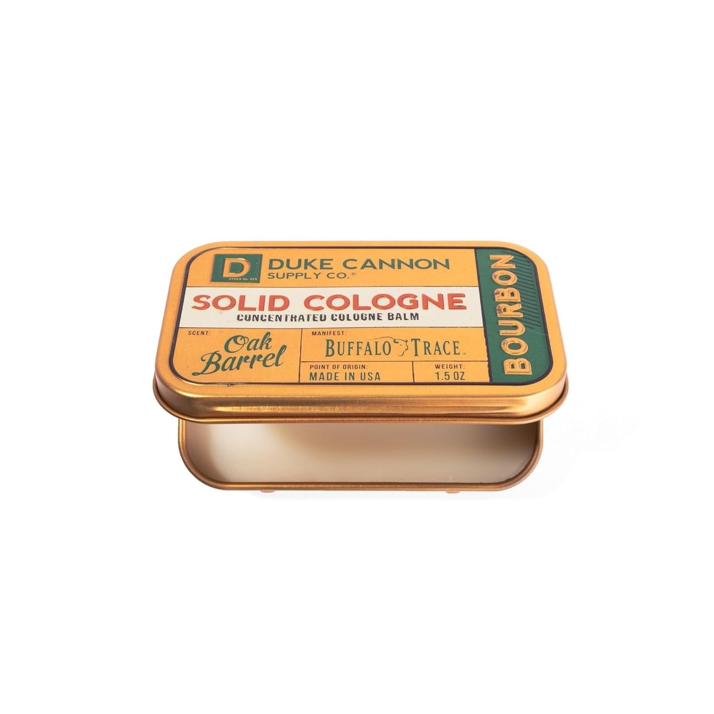 Duke Cannon Supply Co. Solid Cologne for Men Bourbon (Woodsy, Charred Oak Barrel Scent) - Concentrated Balm, Travel-Friendly Convenient Tin, 1.5 oz Beauty & Personal Care Duke Cannon Supply Co.