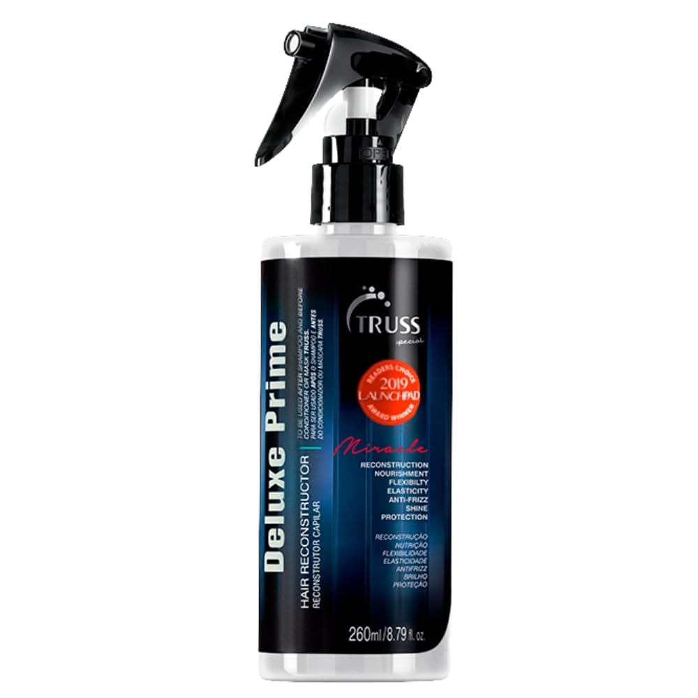 TRUSS Deluxe Prime Hair Treatment - Anti Frizz Heat Protectant Spray + Hair Primer - Nourishes, Detangles + Provides Thermal Protection Before Heat Beauty & Personal Care TRUSS