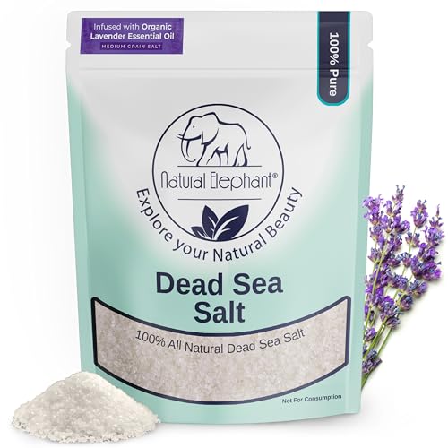 Natural Elephant Dead Sea Lavender Bath Salt Bathing and Foot Soak for Relaxing and Nourishing- 100% Pure with Organic Lavender Essential Oil - Medium Beauty and Personal Care Natural Elephant
