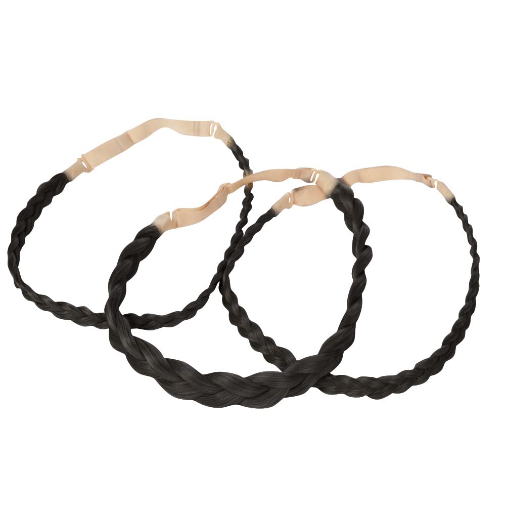 Hairdo Three Piece Braid Band Kit Headband Hair Wrap Around For Bun or Ponytail by Hairuwear, R4 Midnight Brown