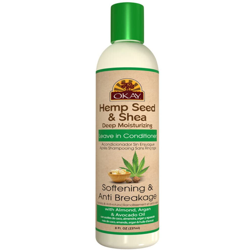 OKAY Hemp Seed & Shea Softening & Anti Breakage Leave In Conditioner | Helps Stimulate Hair Growth & Prevents Breakage | Sulfate, Silicone, Paraben Beauty & Personal Care OKAY