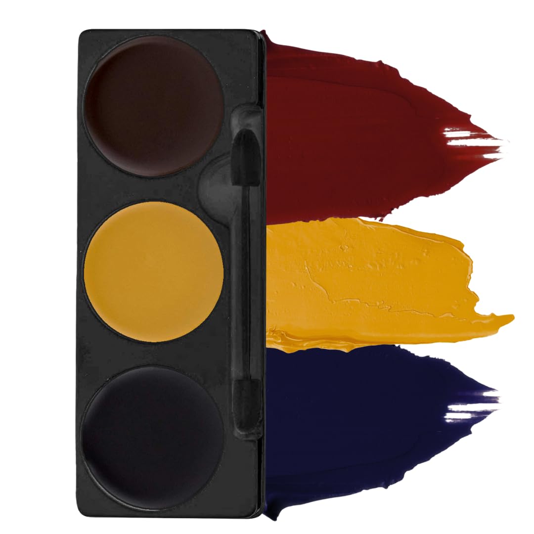 Mehron Makeup Tri-Color Halloween Makeup Palette- BRUISE