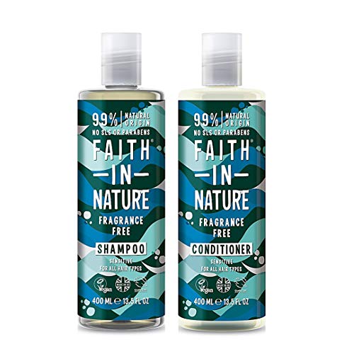Faith In Nature Fragrance Free Shampoo 400ml & Conditioner 400ml Duo Pack | Vegan | No Cruelty | 99% Natural Fragrance | No From SLS or Parabens Beauty & Personal Care FAITH IN NATURE