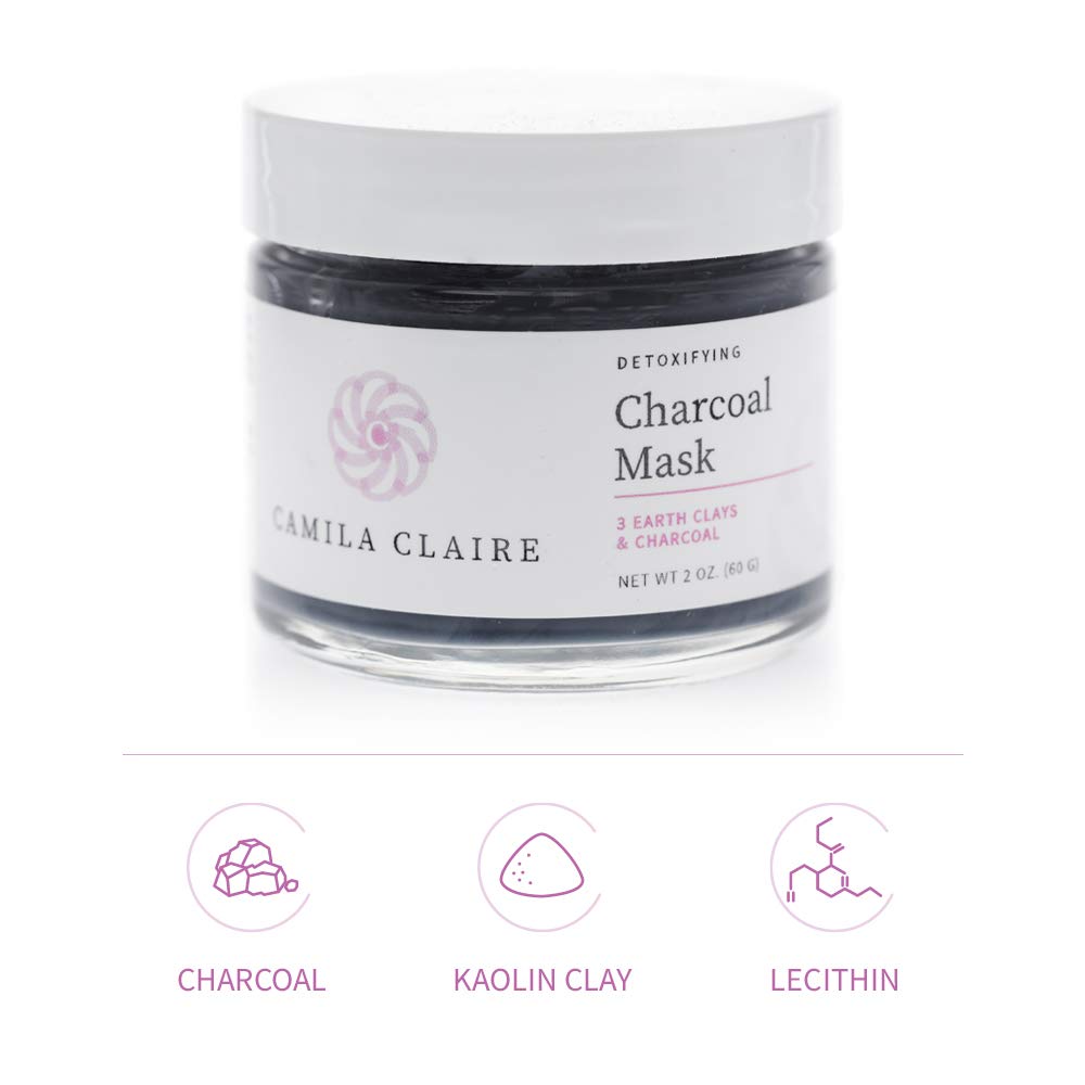 CAMILA CLAIRE DETOXIFYING CHARCOAL MASK: Helps Oil Control | Counteracts Daily Pollutants | Gently Cleanses Stressed Oily Skin | Made With Charcoal Beauty & Personal Care CAMILA CLAIRE