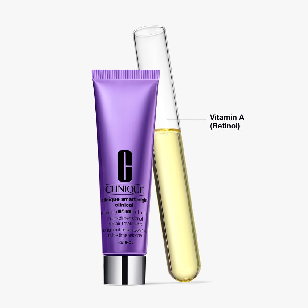 Clinique Smart Night Clinical MD Multi-Dimensional Repair Treatment Retinol With Vitamin C, Salicylic Acid + Peptides | Anti-Aging + Hydrating, 1 Fl