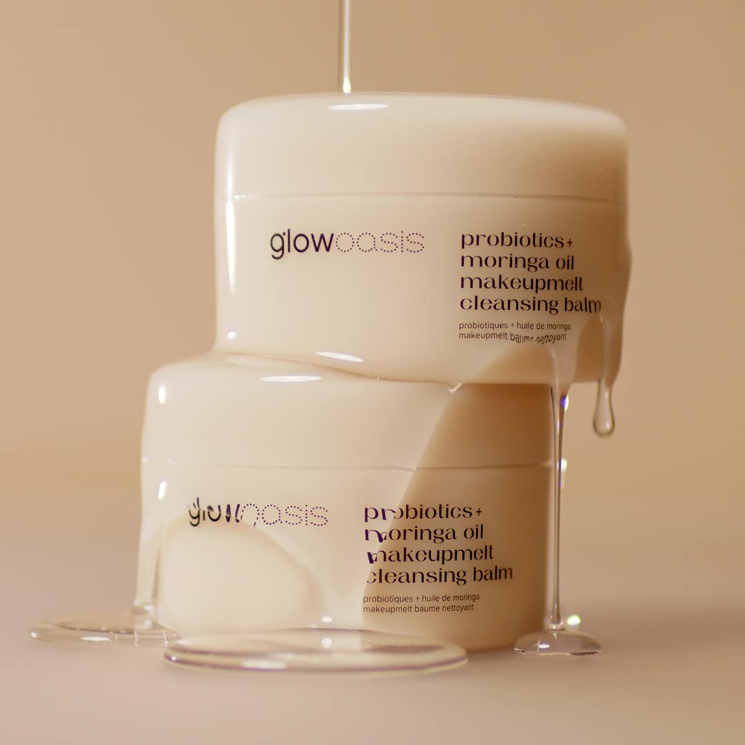 glowoasis Probiotics and Moringa Oil Makeupmelt Cleansing Balm, Makeup Remover, Make Up Remover Balm for Face & Eye, Non-Stripping Cleansing Balm