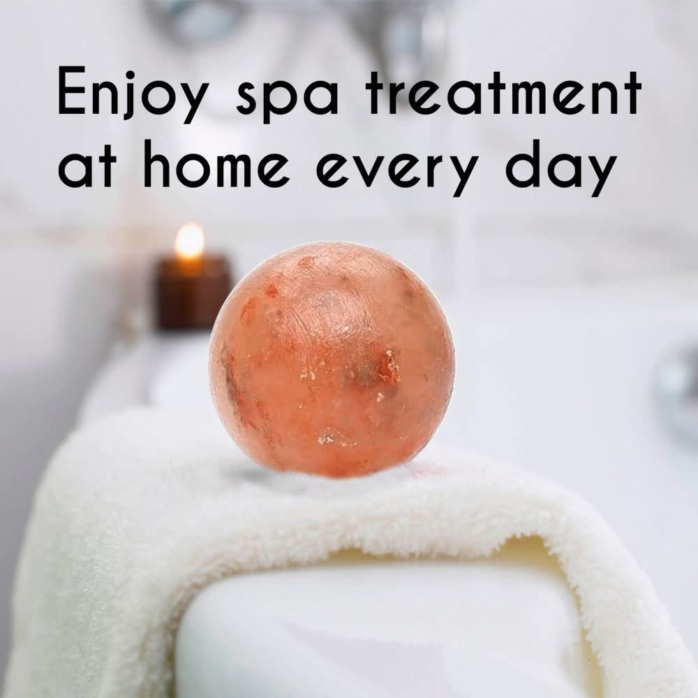 Pink Salt Crystal Accessories (Pink Salt Crystal Bath Ball - Round Shape) Beauty and Personal Care Pride Of India