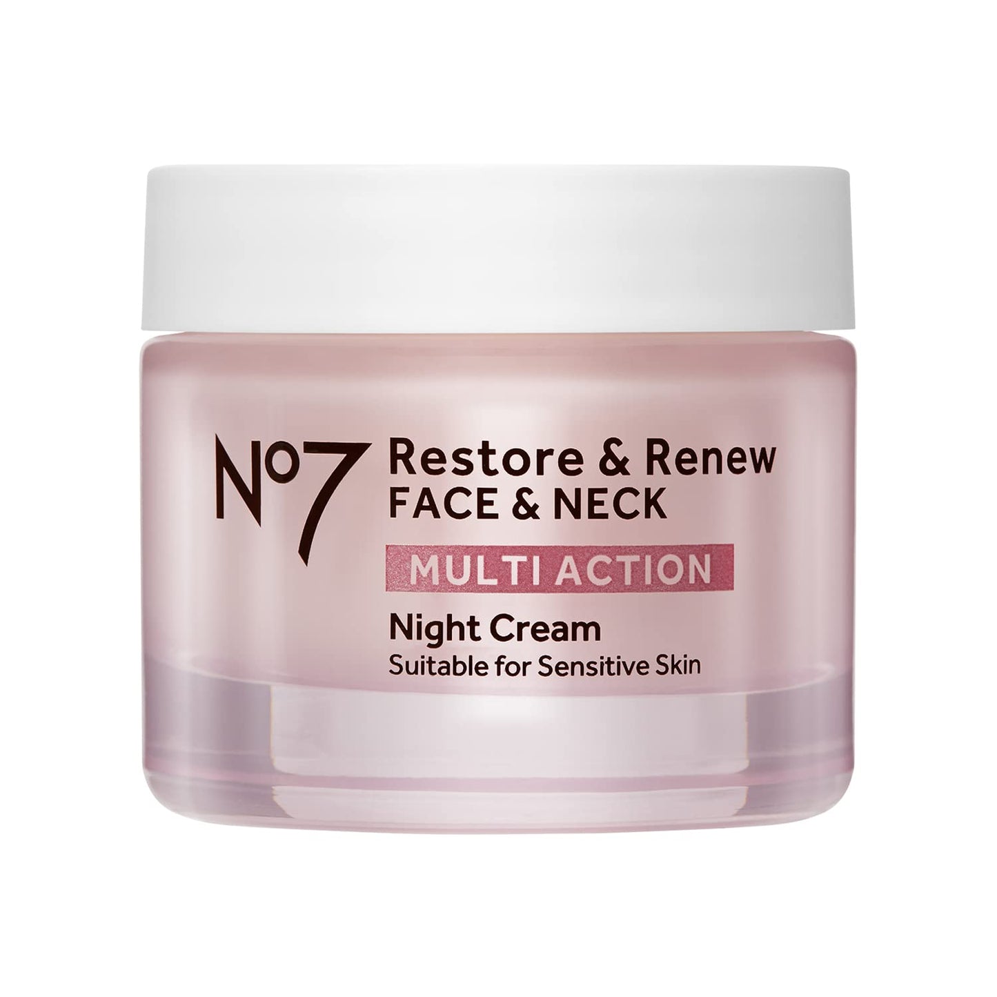 No7 Restore & Renew Multi Action Night Cream for Face & Neck - Nighttime Face Moisturizer with Collagen Peptides - Anti Aging Skin Care for Crepey Beauty & Personal Care No7