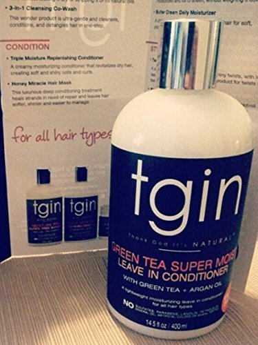 tgin Green Tea Super Moist Leave In Conditioner - Lightweight Leave In Conditioner for Curly Hair - Hydrates, Controls Frizz & Enhances Manageability Beauty & Personal Care Thank God It's Natural