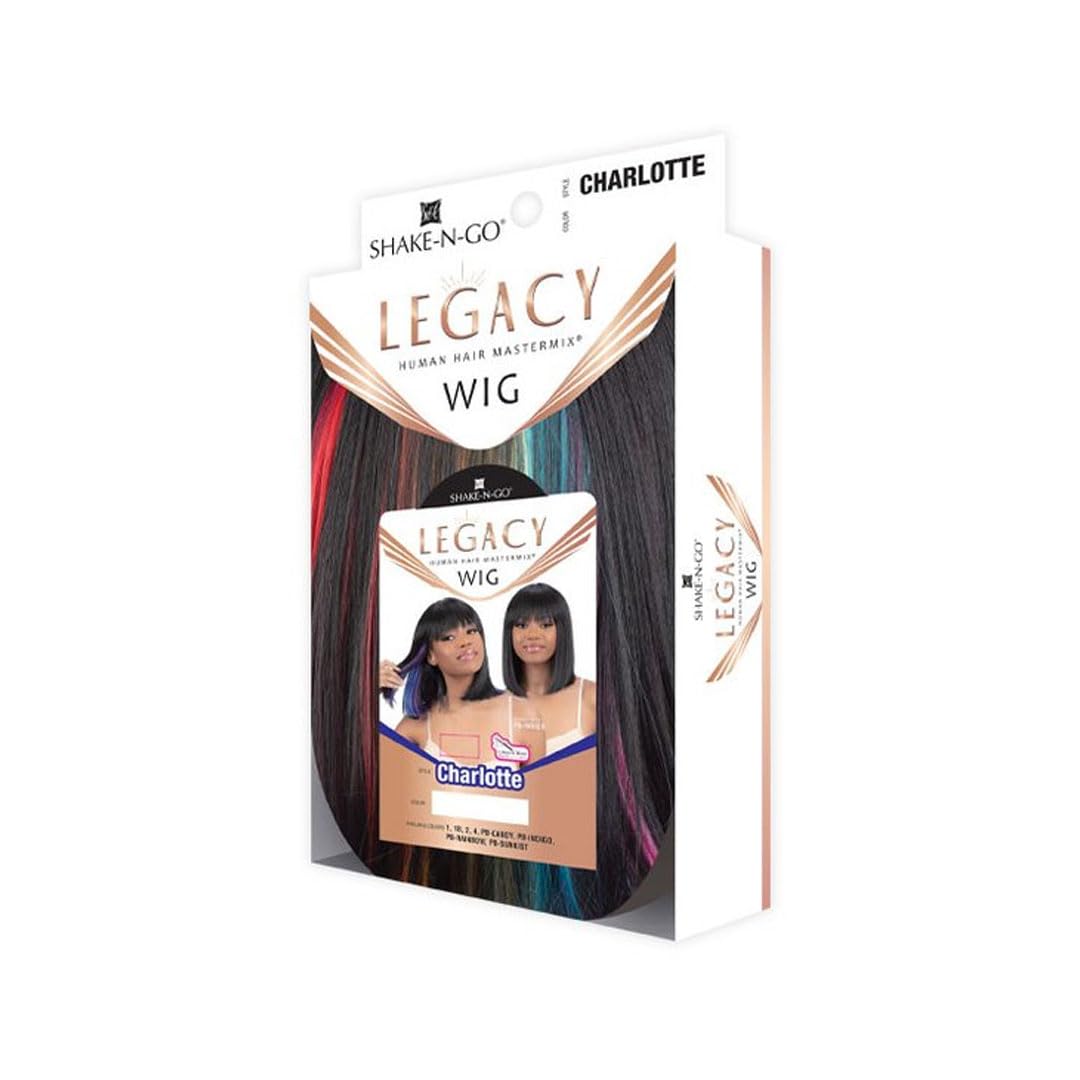 Shake-N-Go Legacy Human Hair Blend HD Lace Front Wig - Charlotte (Color:1 Jet Black)