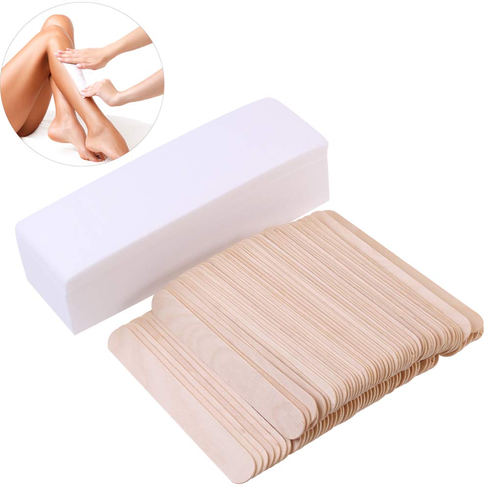 100Pcs Depilatory Strips Wax Sticks for Hair Removal Nonwoven Facial Body Paper Strips Odorless Skin-friendly for Home Salon Use Beauty and Personal Care Milisten