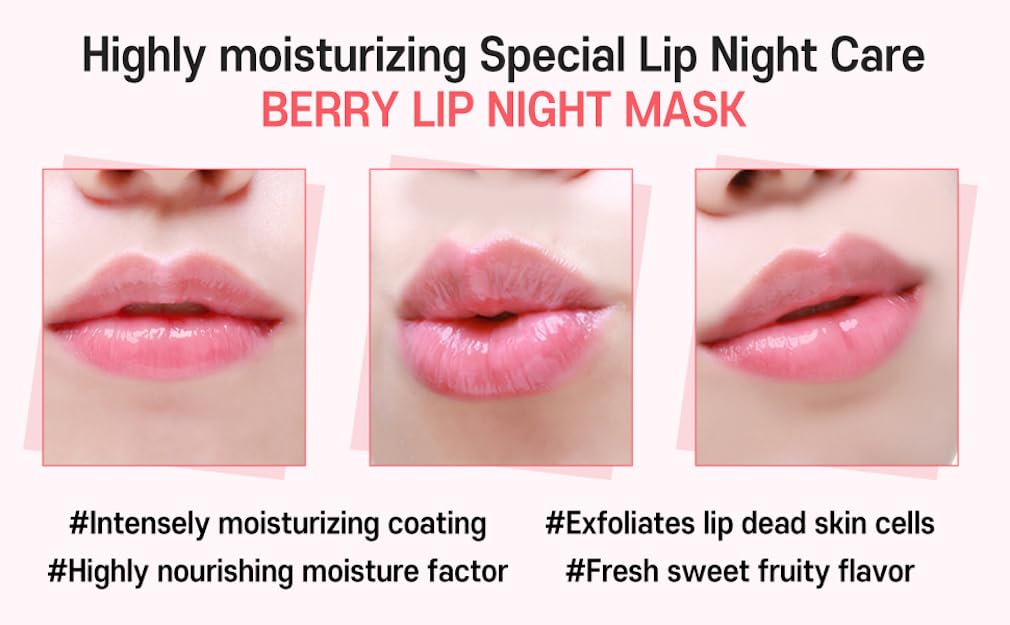 Lip Sleeping Mask Pomegranate 5g (3 Set) - Korean Beauty lips all day long, Lip gloss Beauty & Personal Care CARE:NEL