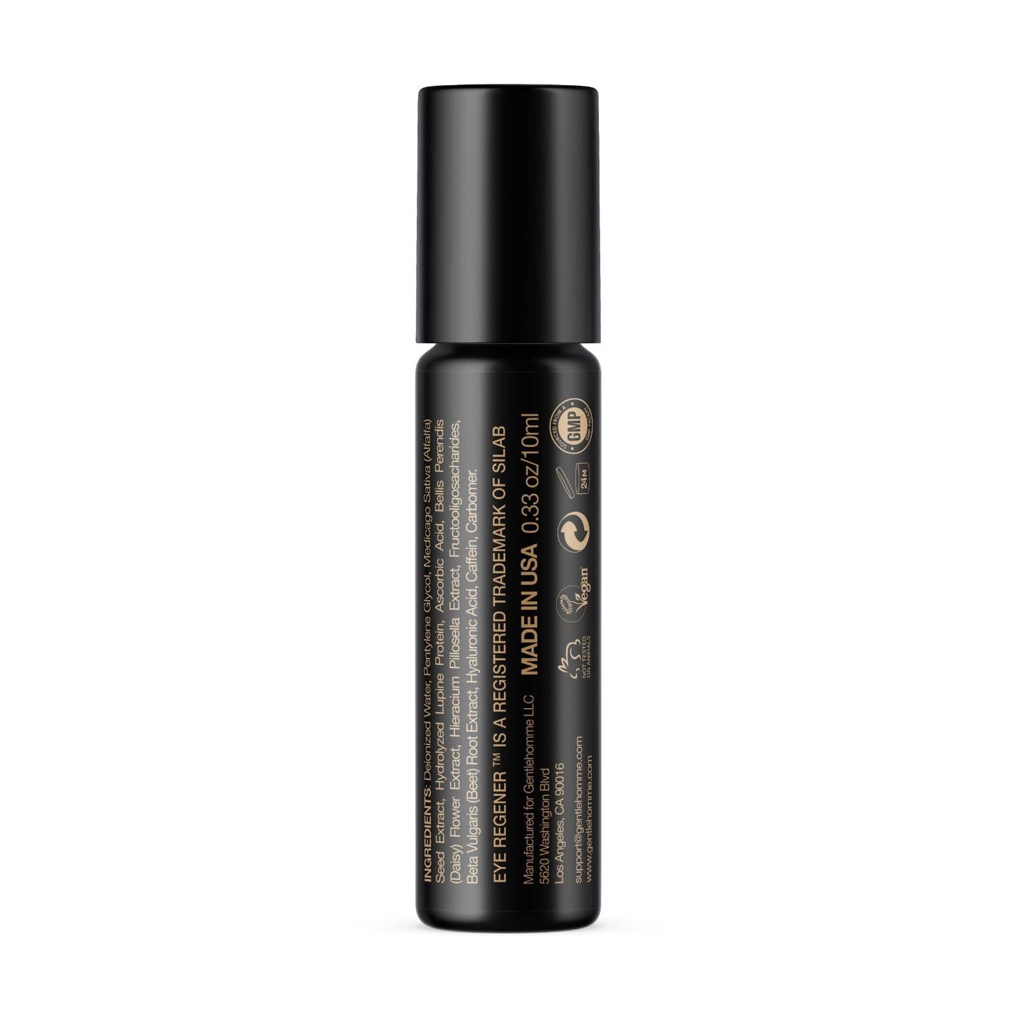 Hyaluronic Acid & Caffeine Eye Roller Serum for Men with Vitamin C - Made in USA - Depuffing Eye Roller Ball for Dark Circles & Puffiness - Mens Day Beauty & Personal Care Gentlehomme
