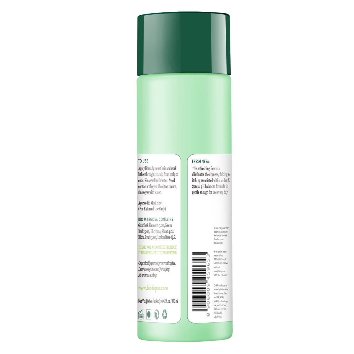 Biotique Margosa Anti-Dandruff Shampoo & Conditioner 190Ml/ 6.42 Fl.Oz I Leaves Hair Fresh, Lustrous And Full Of Natural Body Beauty & Personal Care Biotique