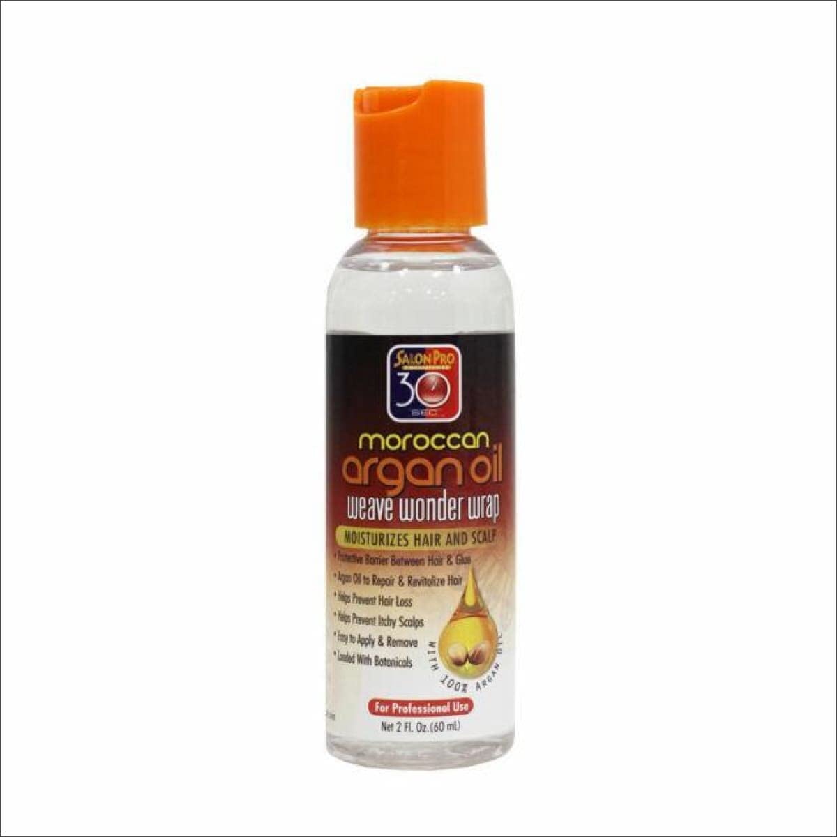 Salon Pro 30 Sec Moroccan Argan Oil Weave Wonder Wrap Moisturizes Hair & Scalp 2oz - Dark