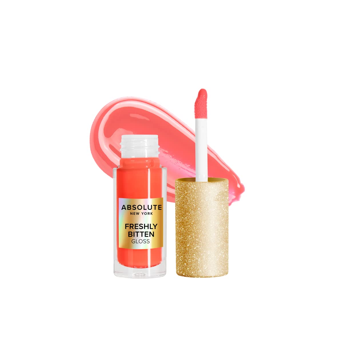 Absolute New York Freshly Bitten Gloss, Non Sticky, Weightless Lip Gloss with Jojoba Oil (Fantasy Sheer Coral, .8 Oz) Beauty & Personal Care Absolute New York