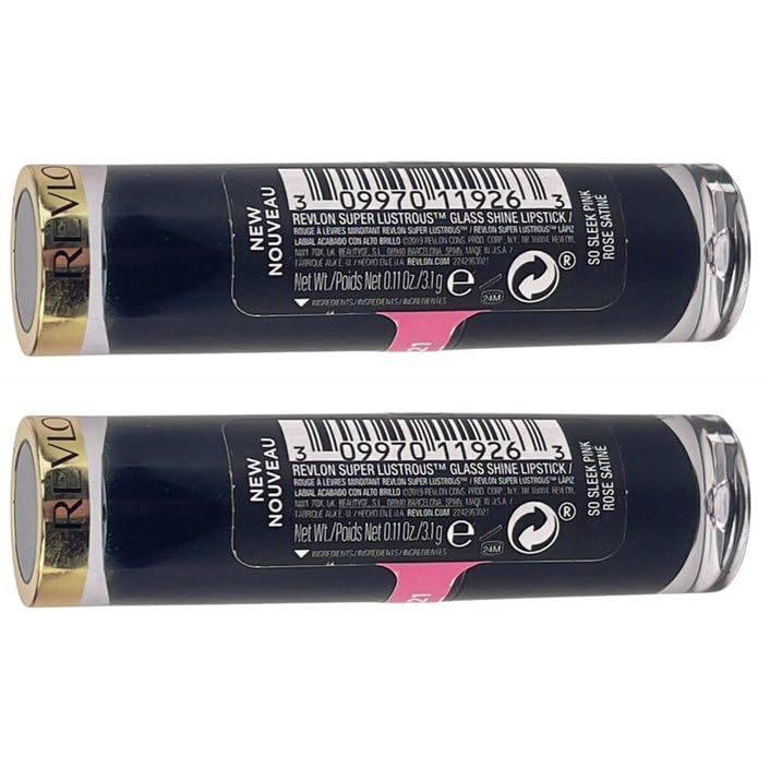 Pack of 2 Revlon Super Lustrous Glass Shine Lipstick, So Sleek Pink 021 Beauty & Personal Care REVLON