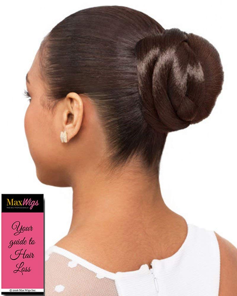 French Dome M Color 2 - Foxy Silver Wigs Elegant Chignon Formal Bun Wedding Updo Synthetic African American Wrap-Around Braid Bundle MaxWigs Hairloss