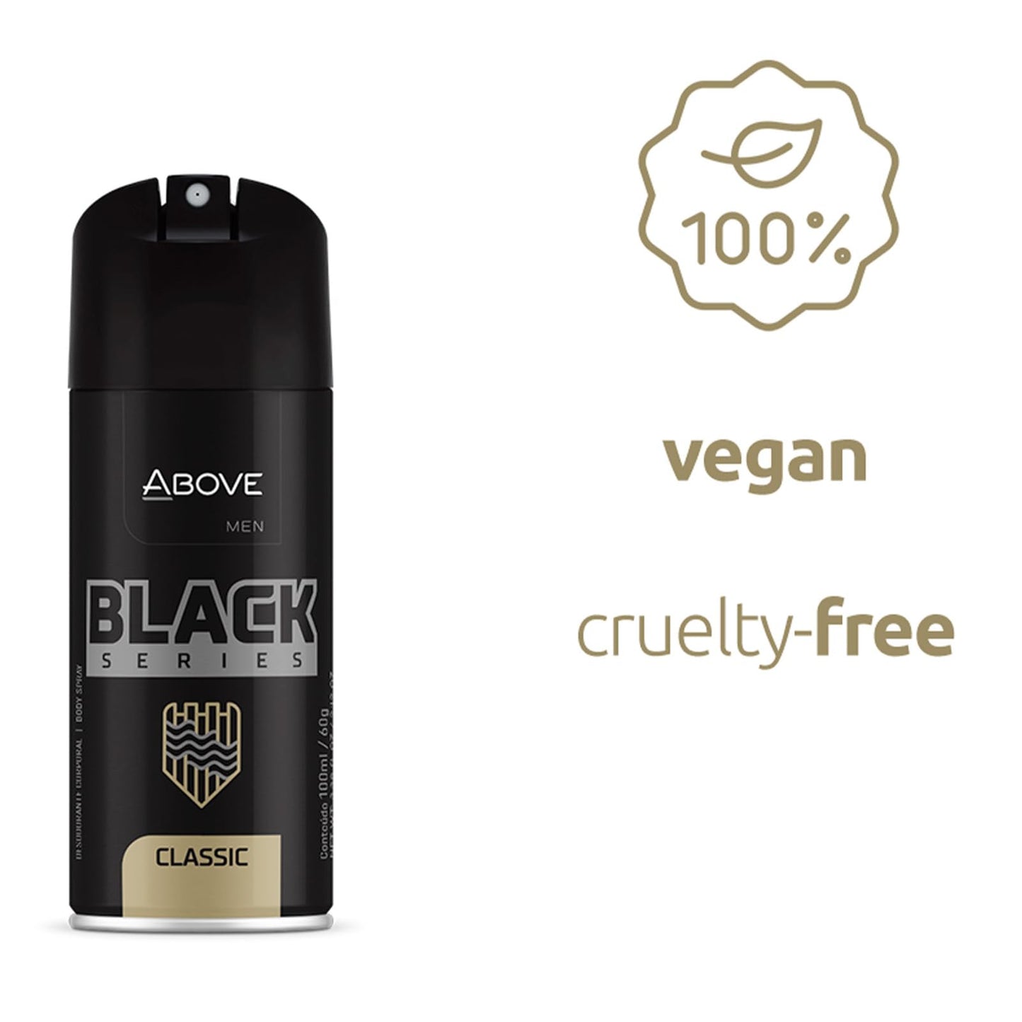 ABOVE Black Series Body Spray, Classic, 2.12 oz - Deodorant - Woody Fragrance - Masks Perspiration Odors - Long-Lasting Dry Spray - Cruelty-Free Beauty and Personal Care ABOVE